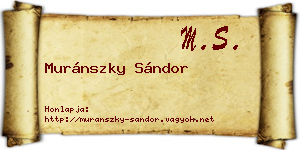 Muránszky Sándor névjegykártya