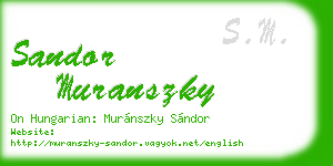 sandor muranszky business card